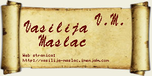 Vasilija Maslać vizit kartica